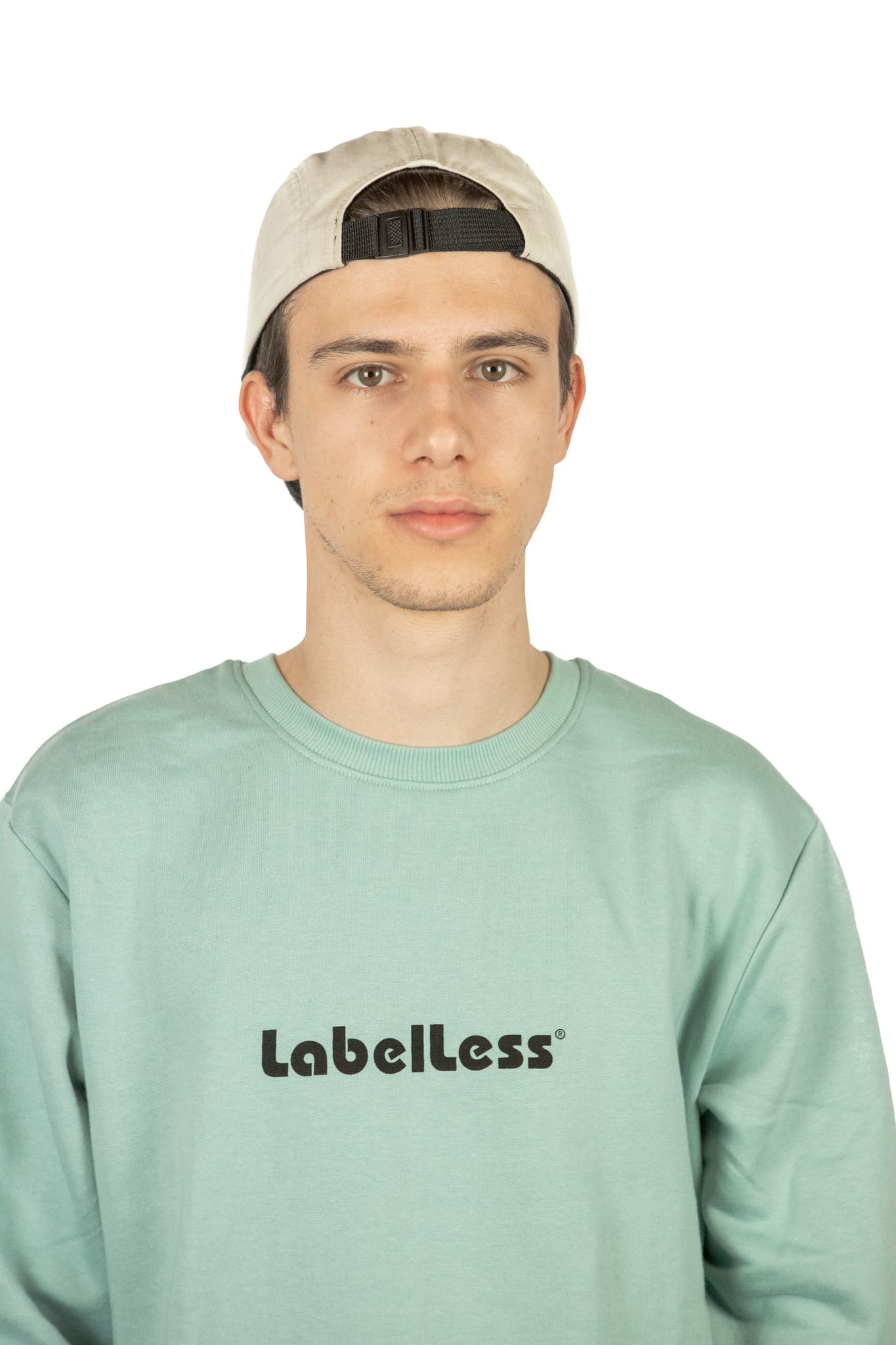 Sweatshirt felpa streetwear LabelLess,  green unisex  fronte