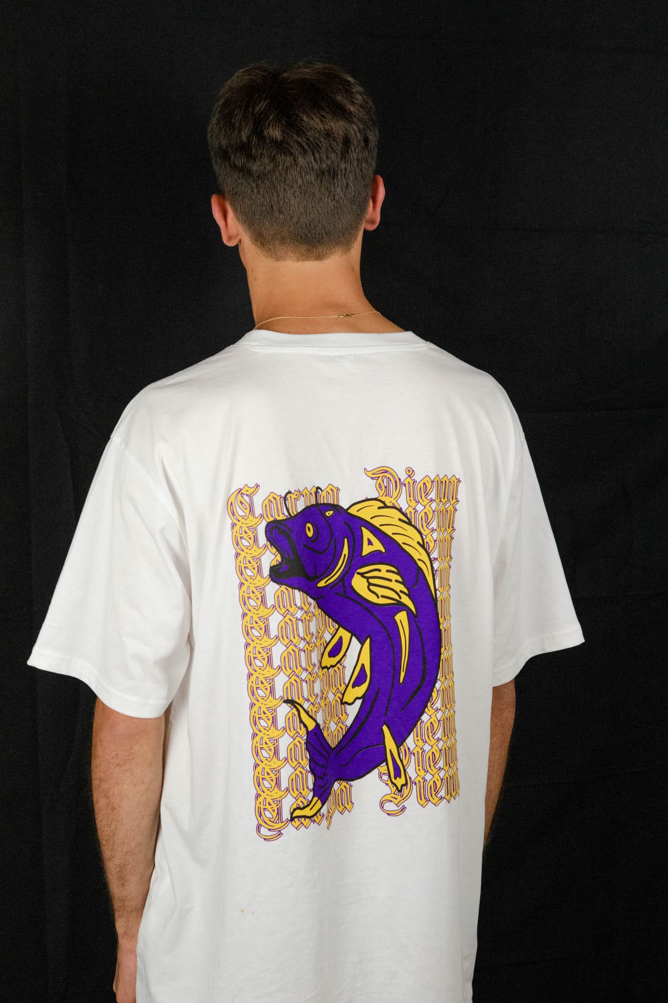 T Shirt streetwear LabelLess, maglietta bianca retro uomo 