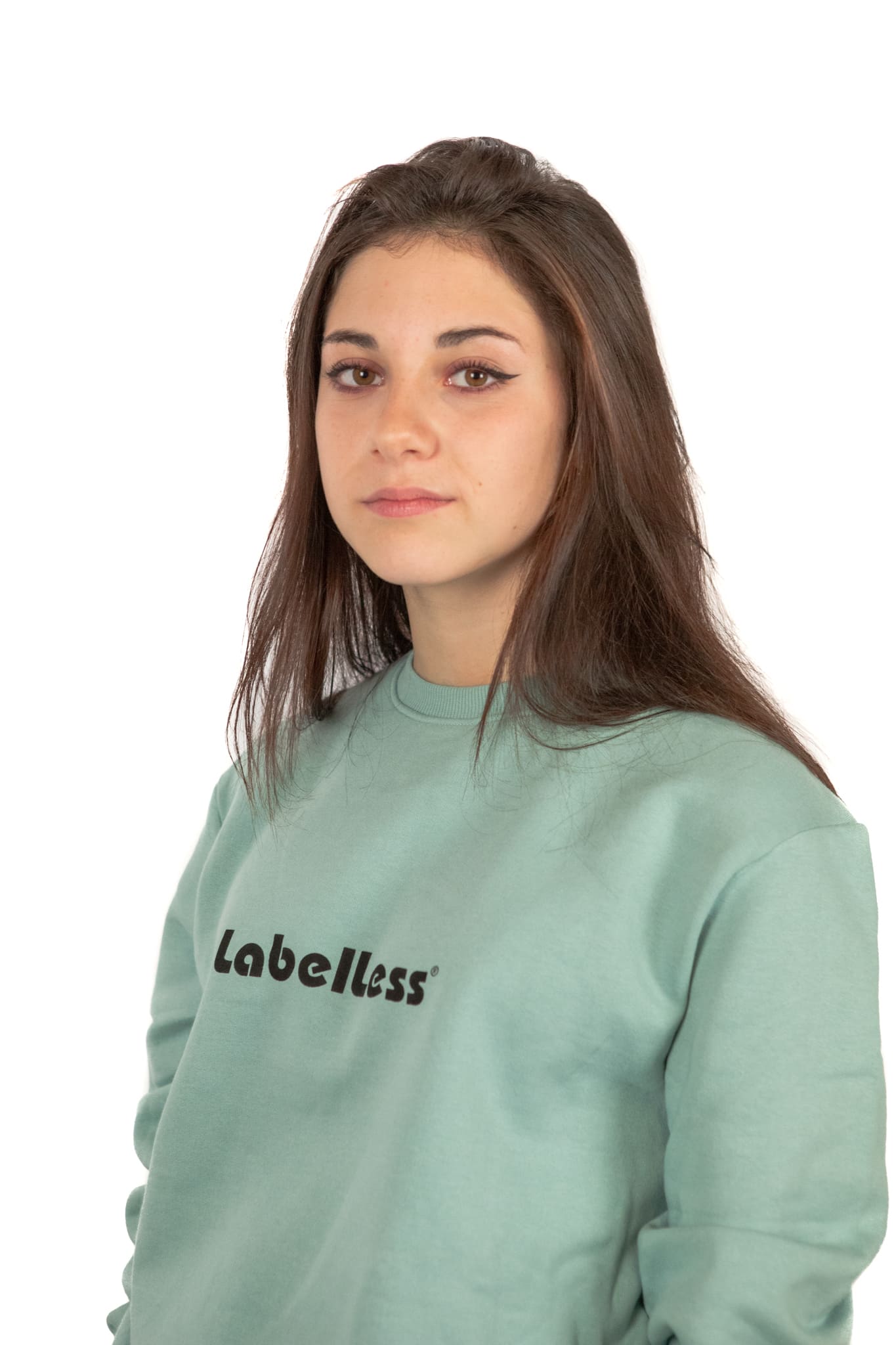 Sweatshirt felpa streetwear LabelLess,  green unisex  fronte